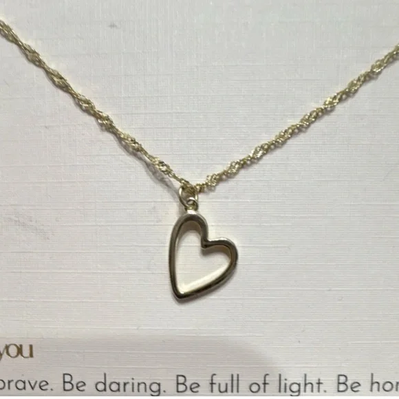 Sterling Silver Open Heart Necklace - Silver - Picture 4 of 5